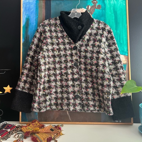 Tub Design Vintage Black and Pink Checkered Blazer M - Picture 14 of 16